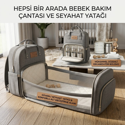 Her Yerde Bebeğinizin Konforu Sizinle: Seyahat Yataklı Bebek Bakım Sırt Çantası