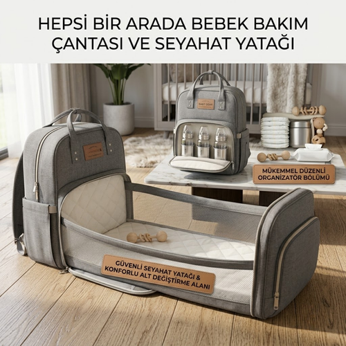 Her Yerde Bebeğinizin Konforu Sizinle: Seyahat Yataklı Bebek Bakım Sırt Çantası
