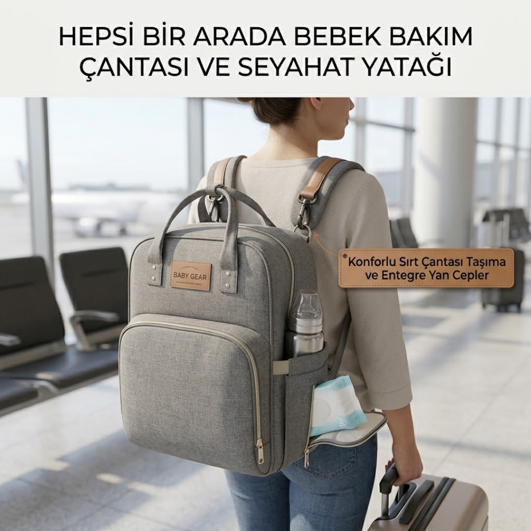Her Yerde Bebeğinizin Konforu Sizinle: Seyahat Yataklı Bebek Bakım Sırt Çantası